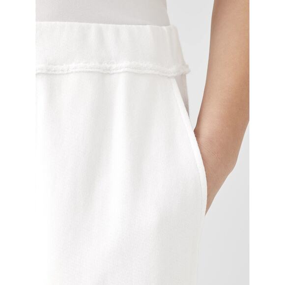 Eileen Fisher Lightweight Organic Cotton Terry Pant Easy Fit Crop Ankle White S - Picture 6 of 14